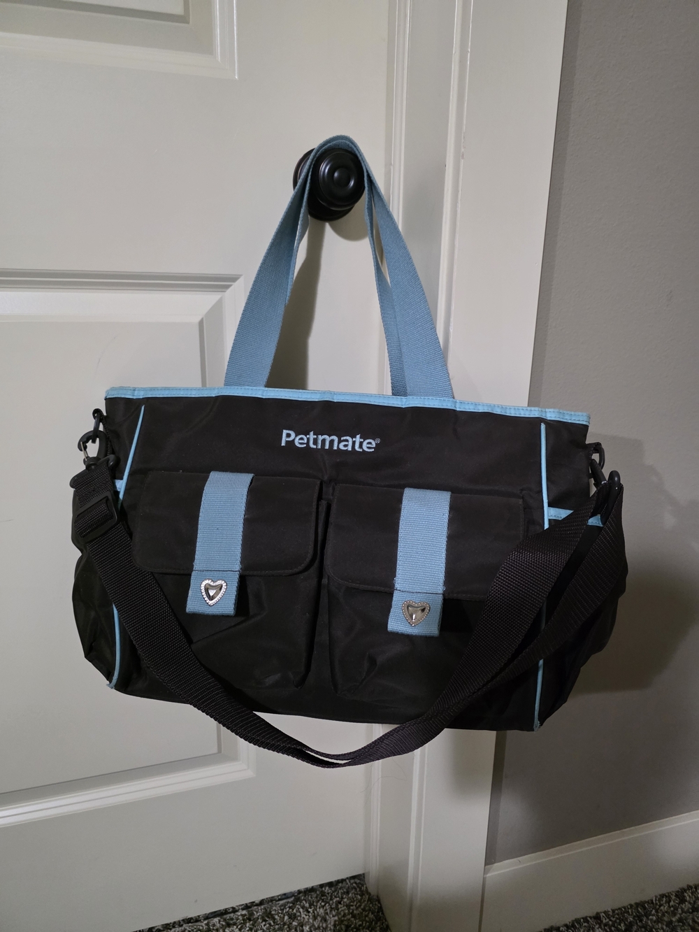 Petmate Black and Light Blue Pet Tote Bag